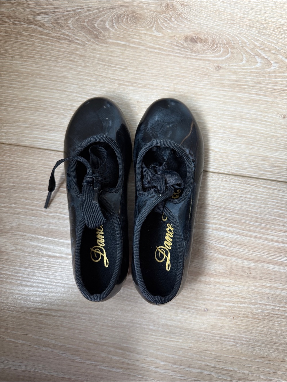 Dance Class Black Ballet Flats with Ribbon Tie
